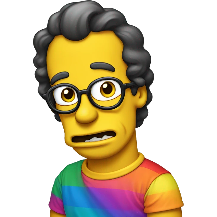 queer Simpson with make up and rainbow tshirt  emoji