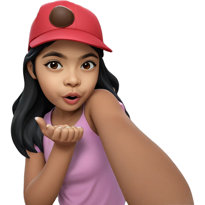 girl in baseball cap emoji