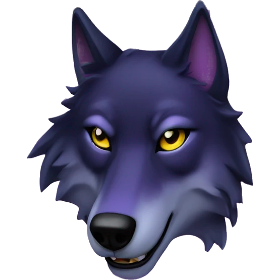 Black and purple lone wolf twilight moon emoji