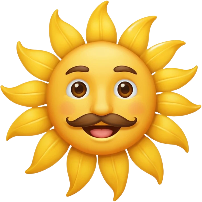 sun with mustache emoji