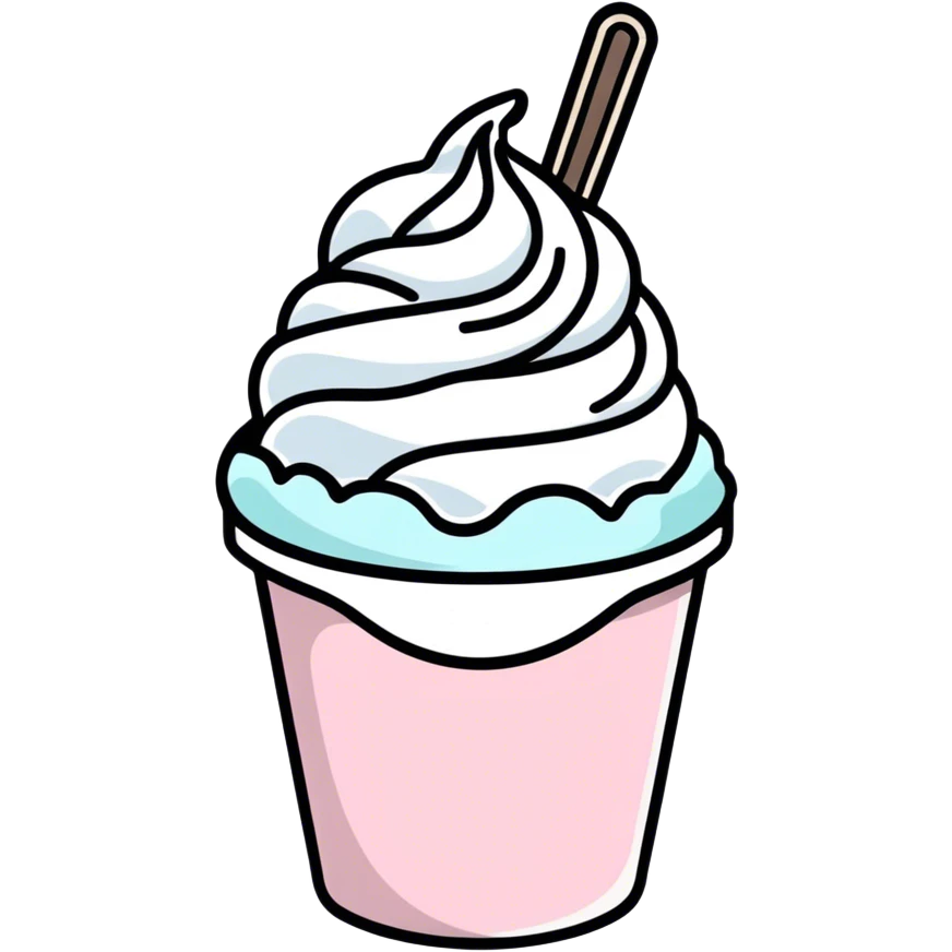 Hairy frozen yogurt emoji