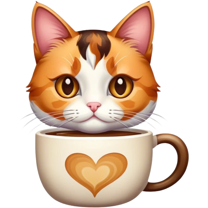 kitty with coffee emoji
