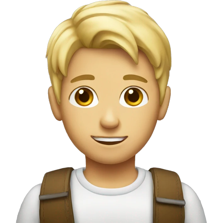 A blond boy whit classes emoji
