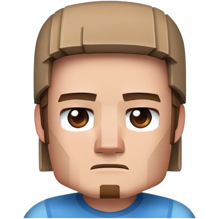 Sad Minecraft Steve emoji