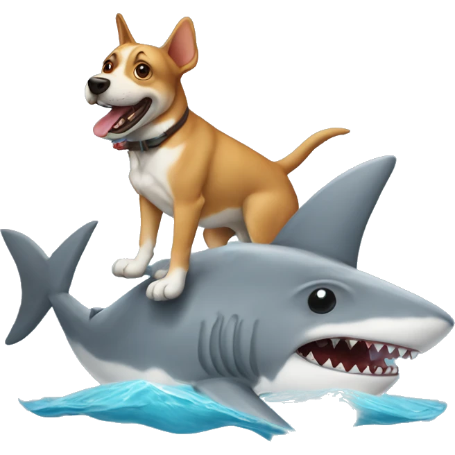 Weenier dog on a shark  emoji