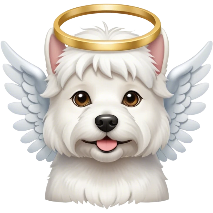 Angel dog white terrier emoji