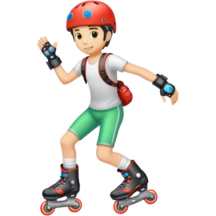 a boy wearing roller blades emoji
