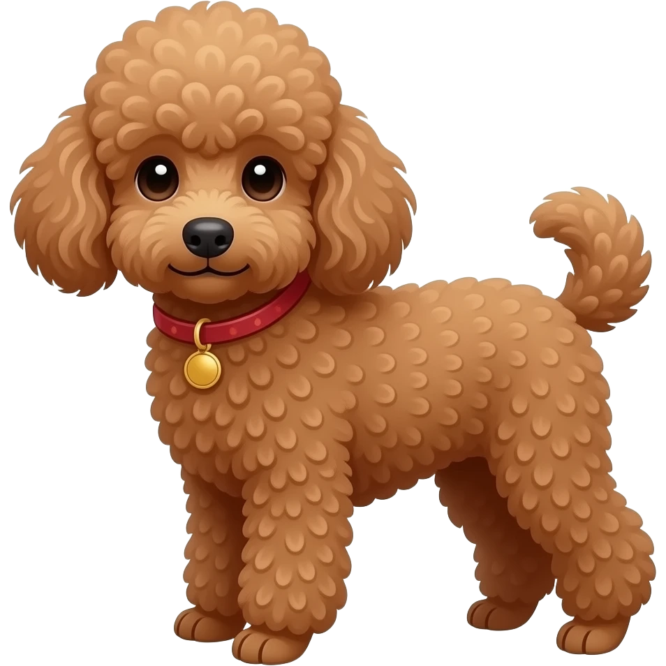 brown small poodle dog emoji