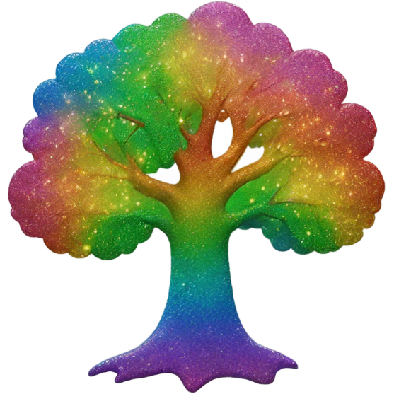 Rainbow tree with glitter  emoji