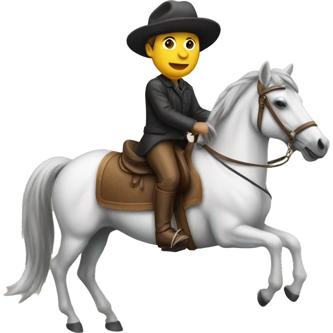 1 peson with hat riding a horse emoji