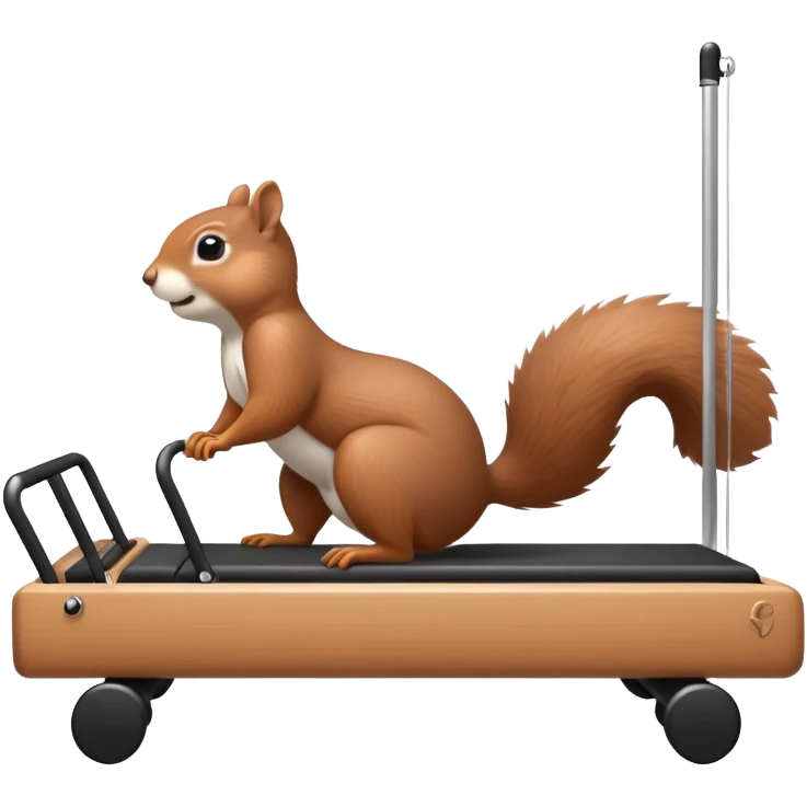 Squirrel doing Pilates on a reformer  emoji
