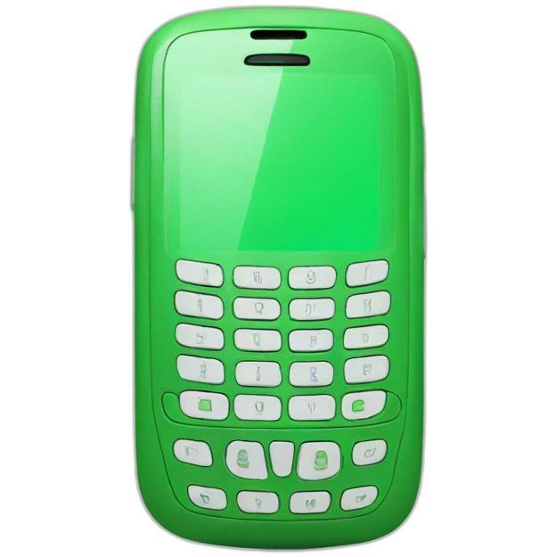 minimalistic green cellphone on white emoji