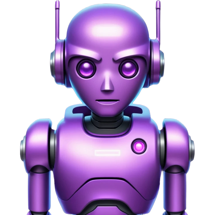 glitter purple cyberpunk robot emoji