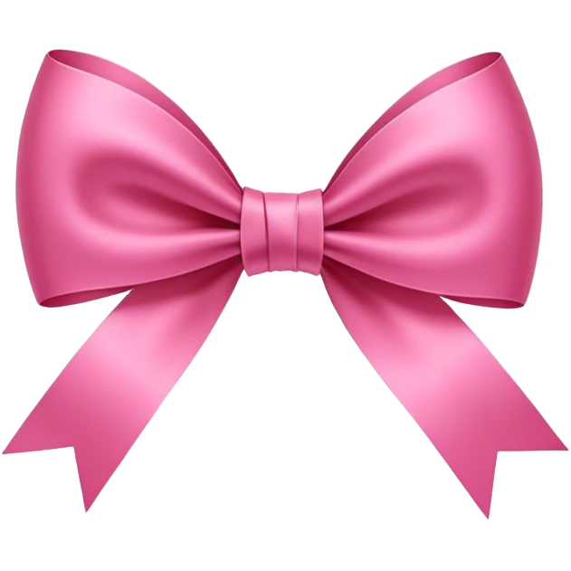 One extremely stretched, straight, ultra-thin ribbon bow, no extra curves, no fluff, no puff, NO ROUNDNESS, only a sharp, elongated and delicate bow, minimalist and sleek emoji