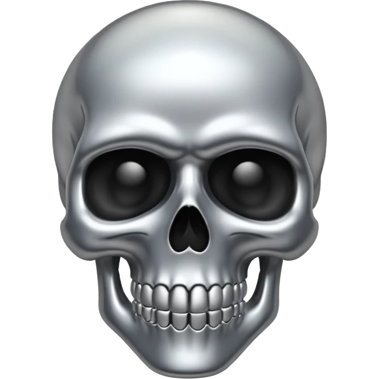 silver chrome scull emoji