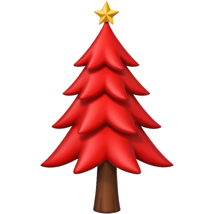 Red tree with Christmas tree on top emoji