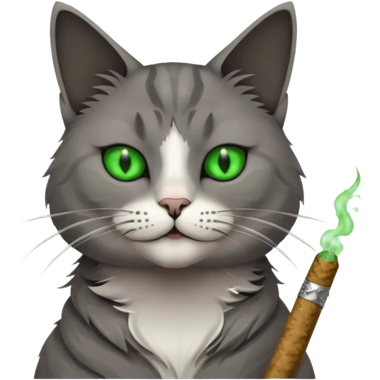 Un gato fumando un porro emoji