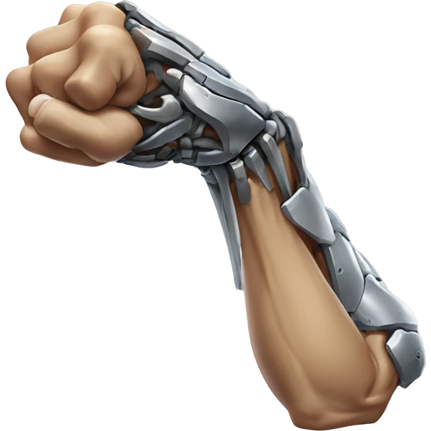 Cyborg arm only flexing bicep and shoulder emoji