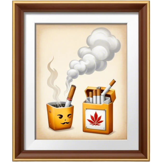 fine china print , cigarette, with smoke  emoji