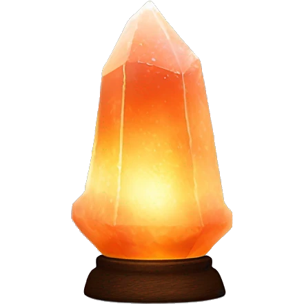 Himalaya’s salt lamp with warm light more crystal like shaped less pointy emoji