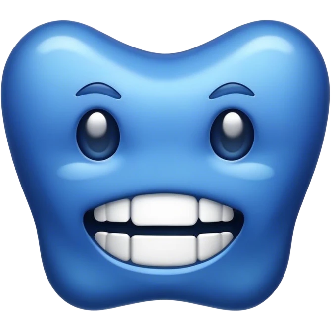 Plain dark blue tooth emoji