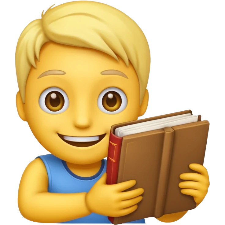 A emoji with a book in its hands like these but combined 😁📖 no pink thing on its face  emoji