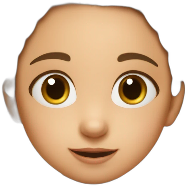 3 year old girl with big brown eyes and two pigtails emoji