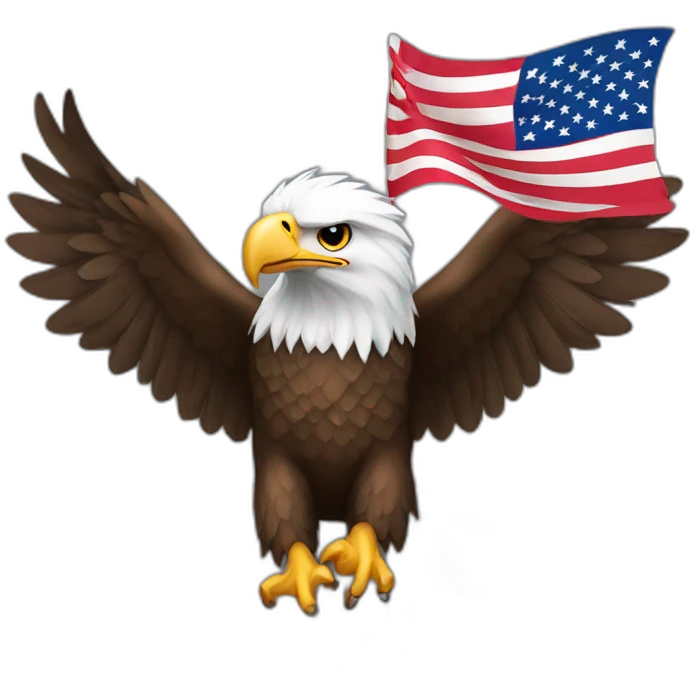 eagle with american flag behind emoji