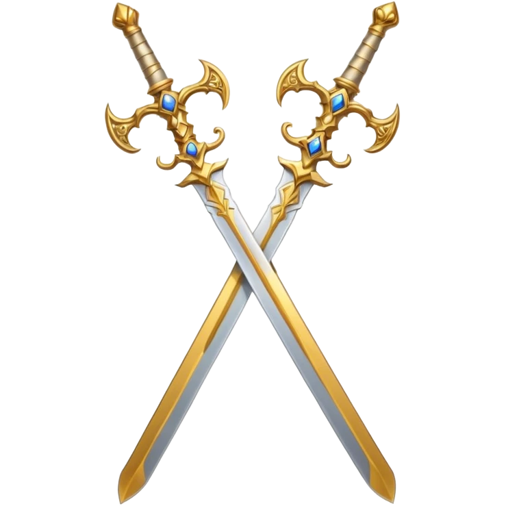 Two Golden royal swords with gold blades and gold handel emoji