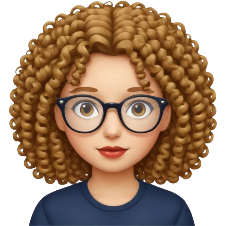 una chica con rizos y  con gafas emoji
