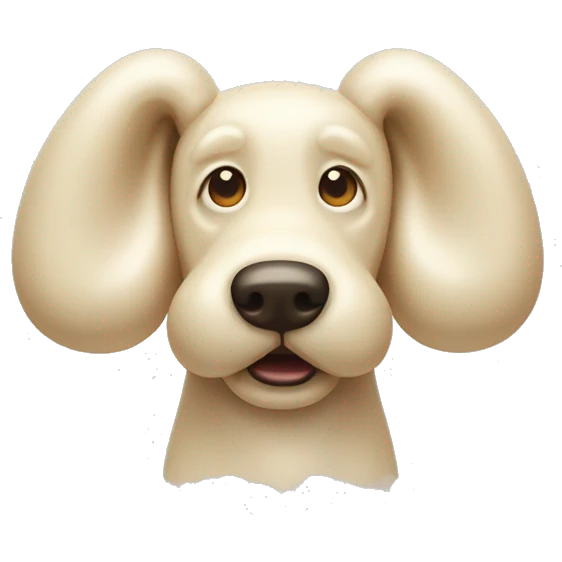 Cream colored balloon dog emoji