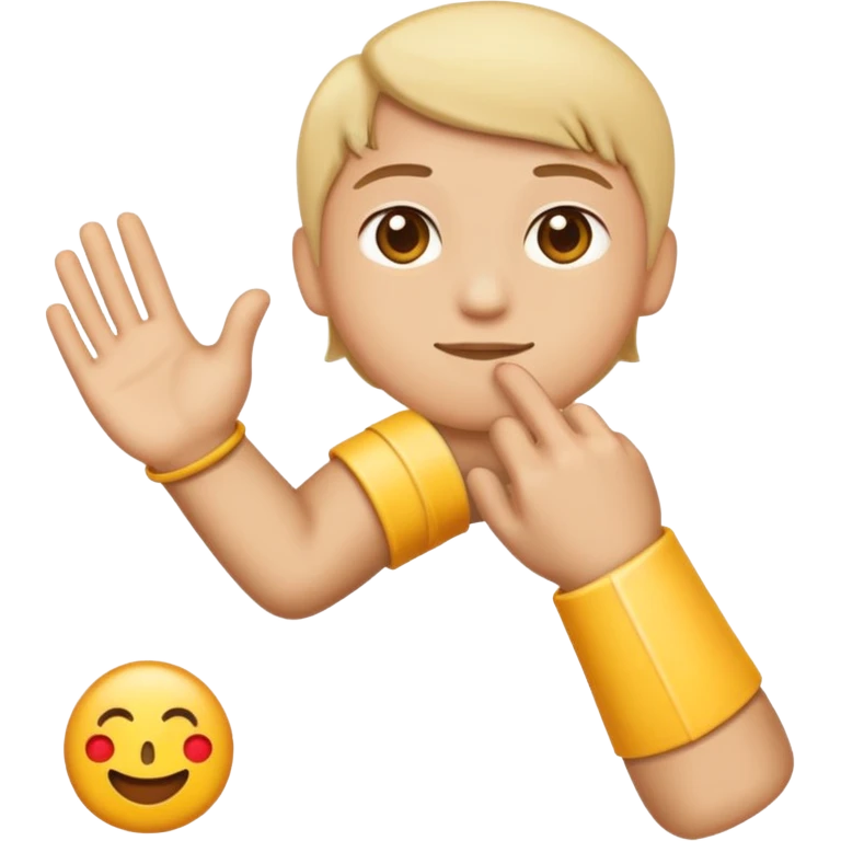 Please make an emoji where the wearer marks O or X with his arm. emoji