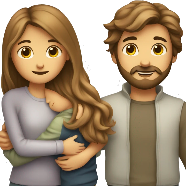 Beard boy hugging a girl emoji