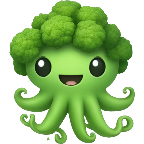 Kawaii broccoli octopus emoji