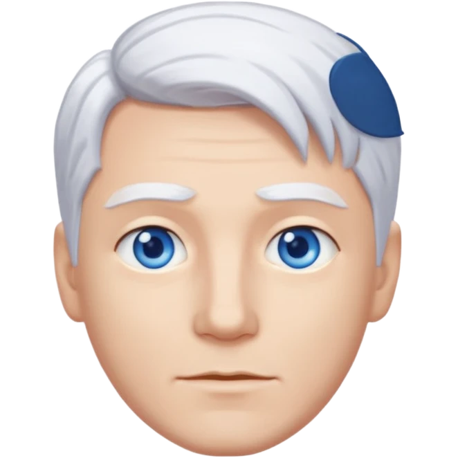 A guy with white hair and blue eyes emoji