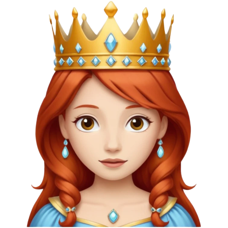 red  haired brown princess emoji