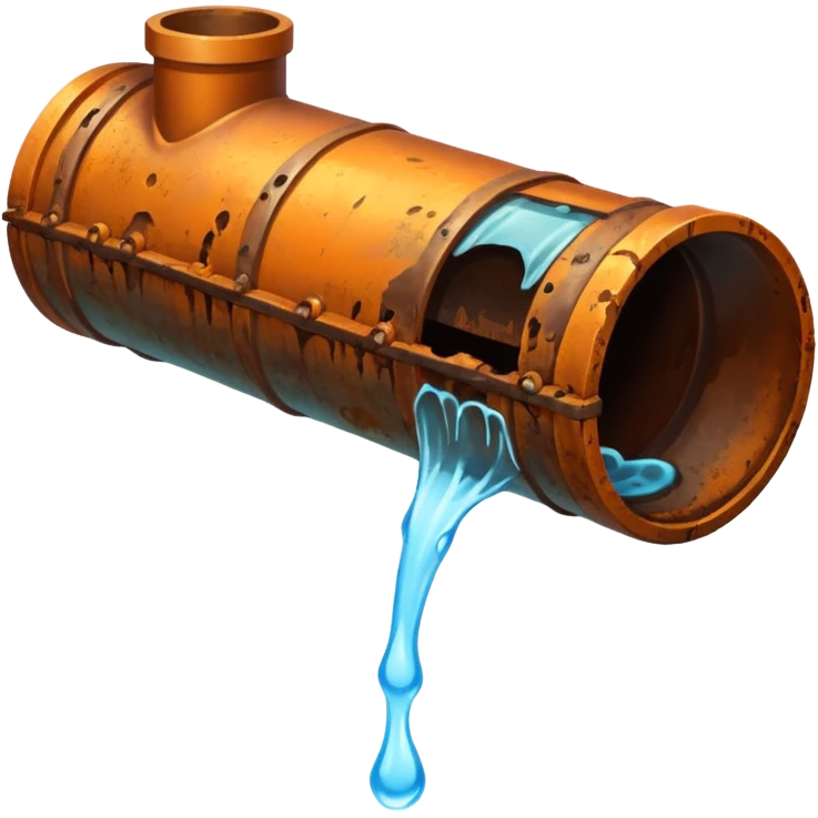 sewer pipe with leaking water rust clear emoji