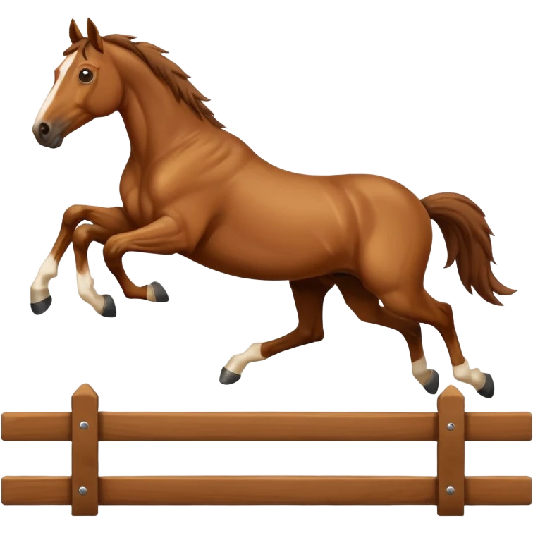 a horse jumping over the fence emoji