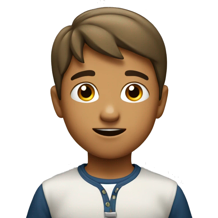 niño mirando al frente sin rostro emoji