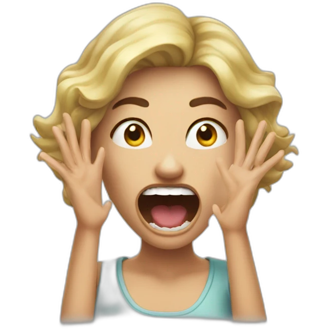 A woman acting like a monster with her hand and her face says grrr. Both hands are visible !  emoji