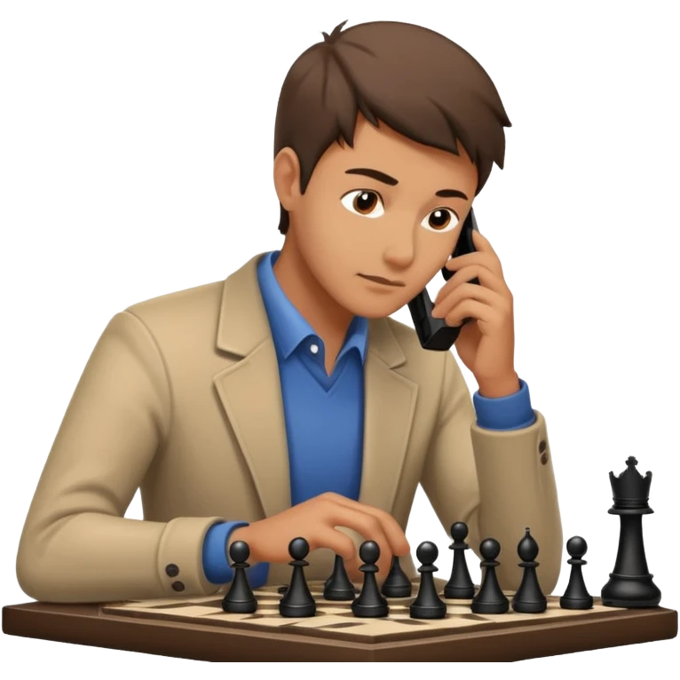 he plays online chess on phone emoji
