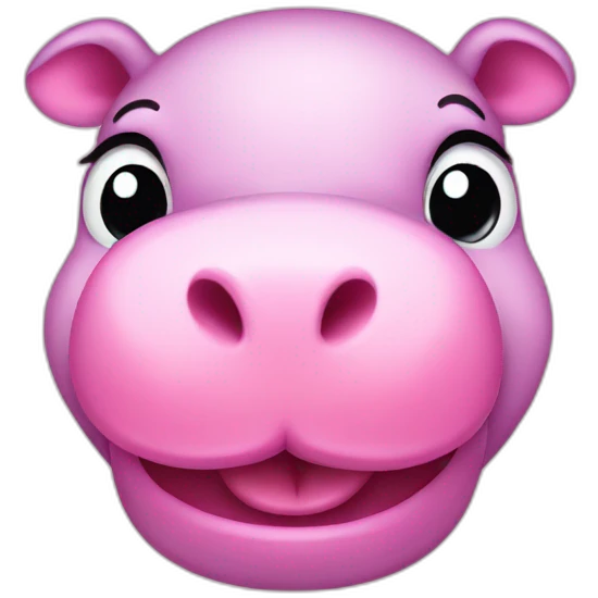cute pink hippo winking emoji