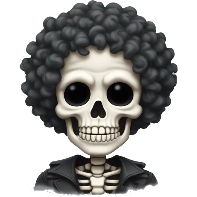 Skelton with curly hair  emoji
