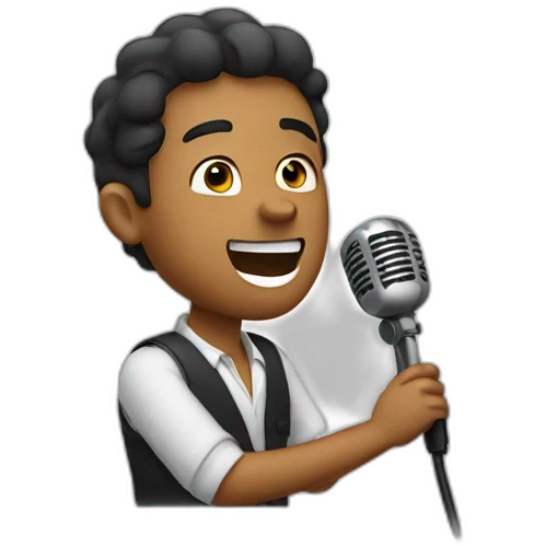 a man singing emoji