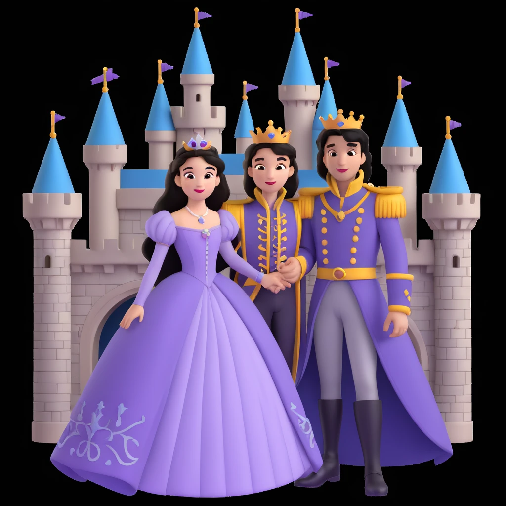 prince and princess disny dress close up photo in castle emoji