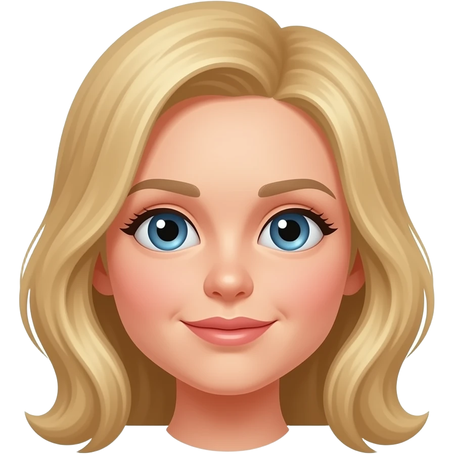 woman face with huge puffiness and blonde hair emoji
