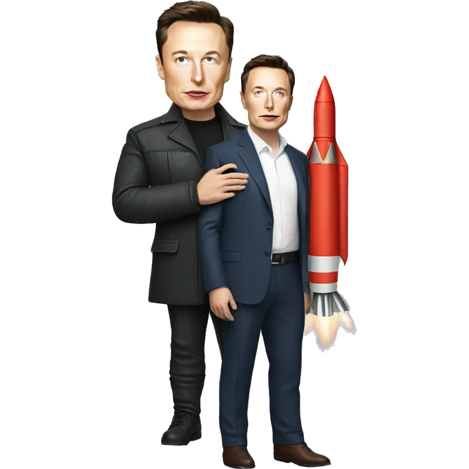 elon musk with rocket in hand emoji