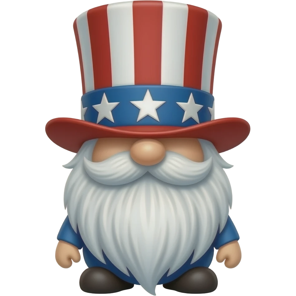 a patriotic gnome wearing a MAGA hat emoji