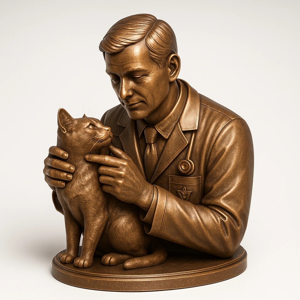 veterinarian examining a cat emoji