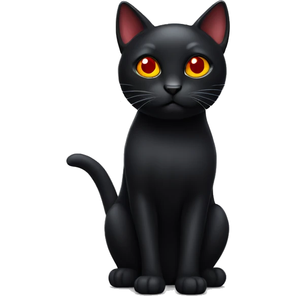 Black cat with red eyes emoji